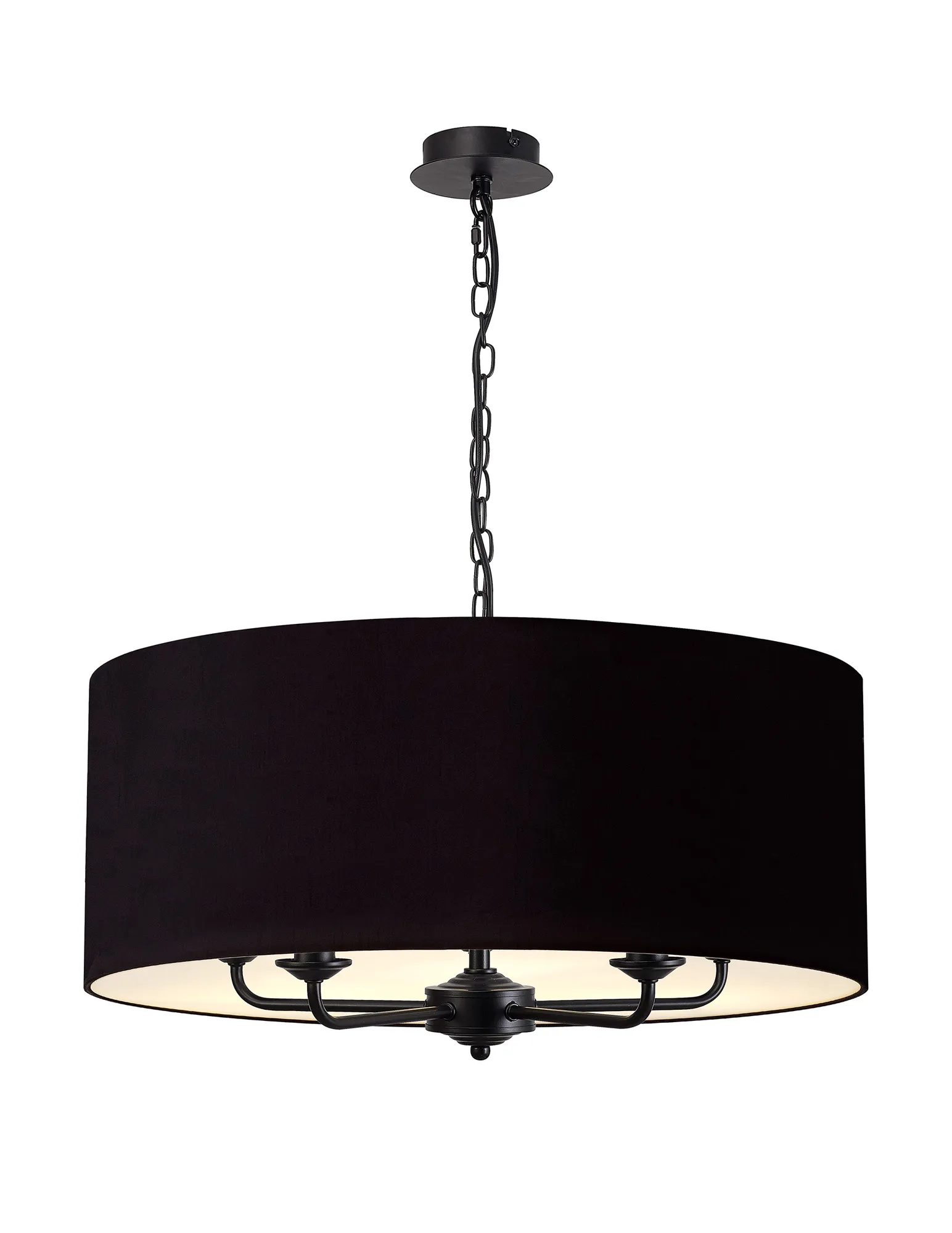 Banyan 60cm 5 Light Pendant Matt Black; Midnight Black DK1045  Deco Banyan MB BL/GR